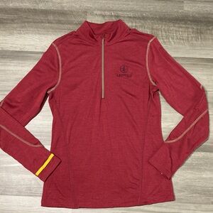 Leupold secluded Half Zip Base Layer Shirt Burgundy Long Sleeve Merino Wool sz L